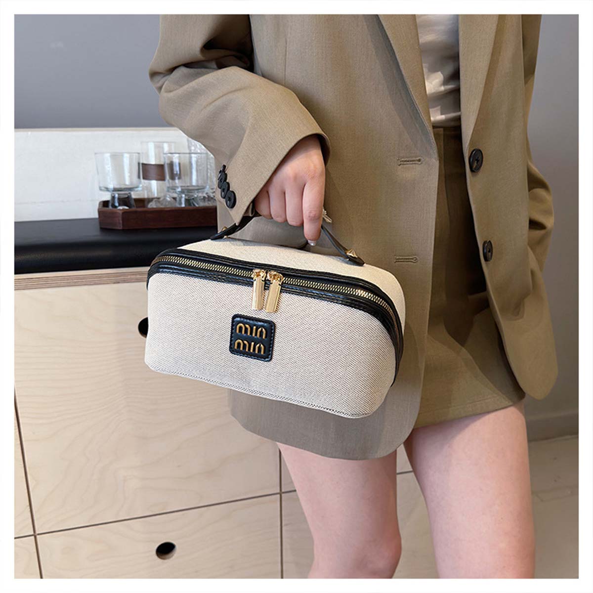 High Luxury Skincare - Retro-Luxus-Canvas-Handtasche mit großem Fassungsvermögen, hochwertigem Eindruck