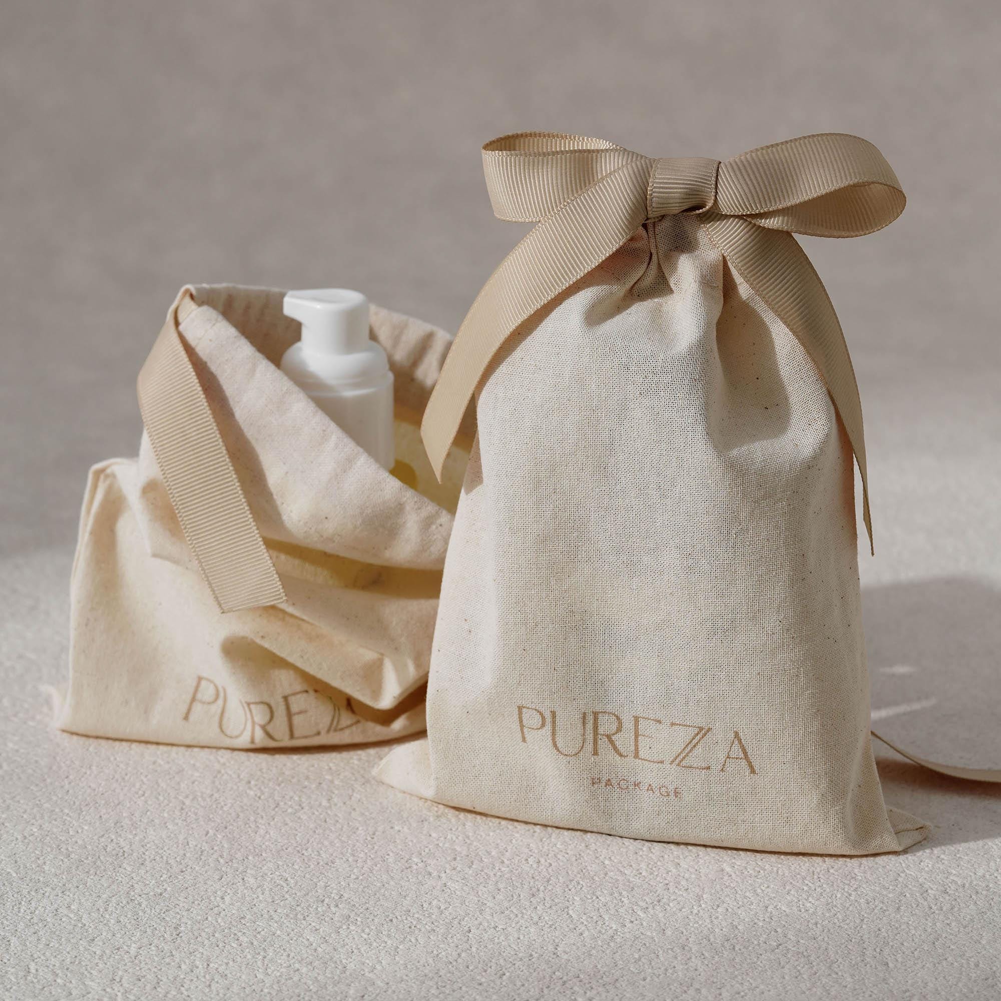 Luxury Skincare Christmas Gifts - Anpassbare Naturbaumwoll-Zugbeutel Umweltfreundliche Luxus-Geschenkverpackung für Hautpflege